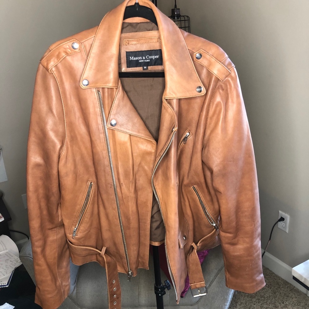 Mason & Cooper Men’s Genuine Leather Biker Jacket
